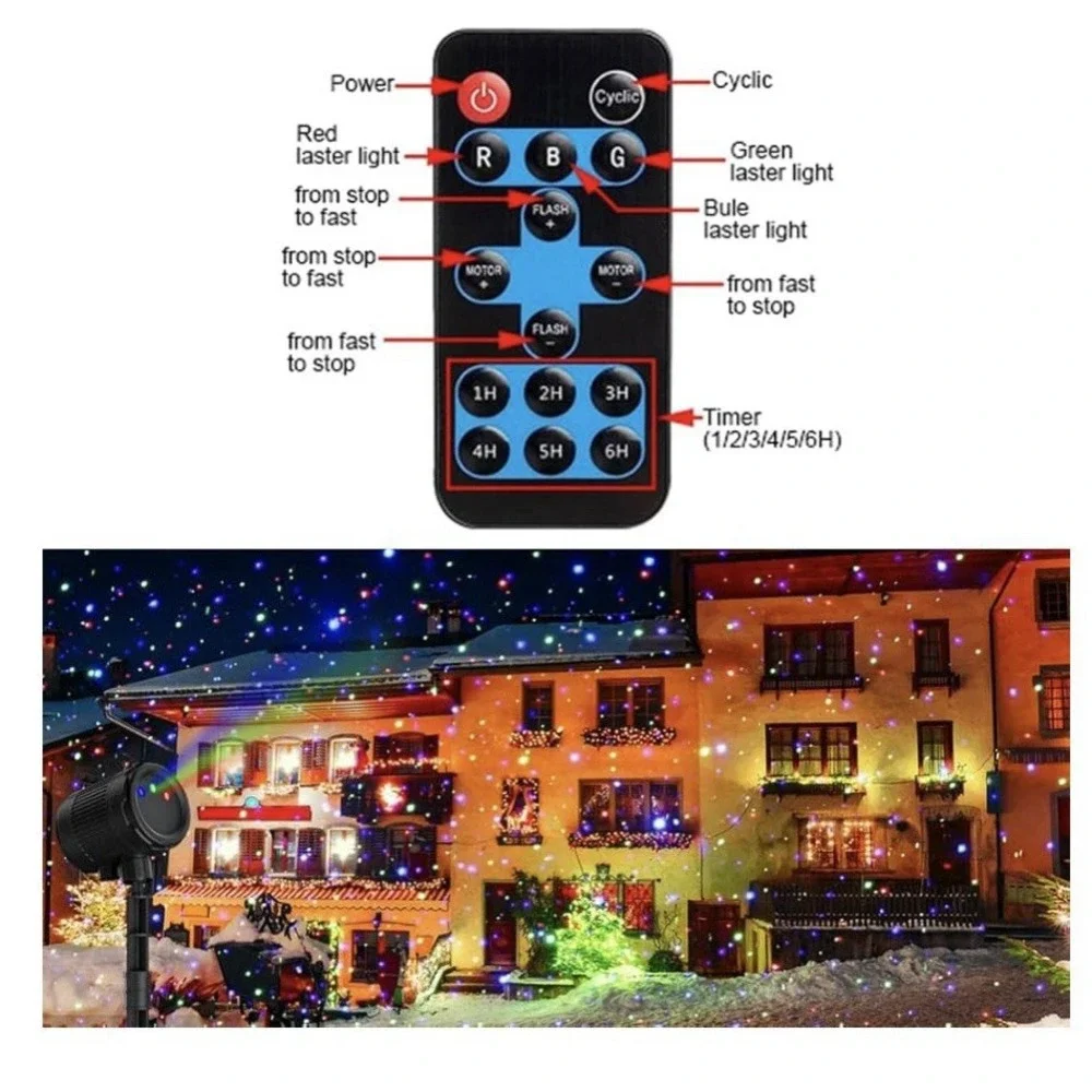 Outdoor laser lights,moving RGB projector light,waterproof with remote control